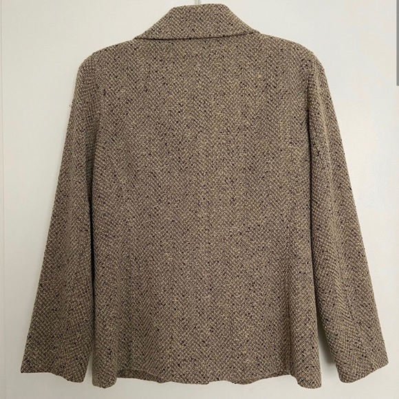 Emanuel Ungaro Wool Tweed Jacket Tan Size 8 - Picture 3 of 6